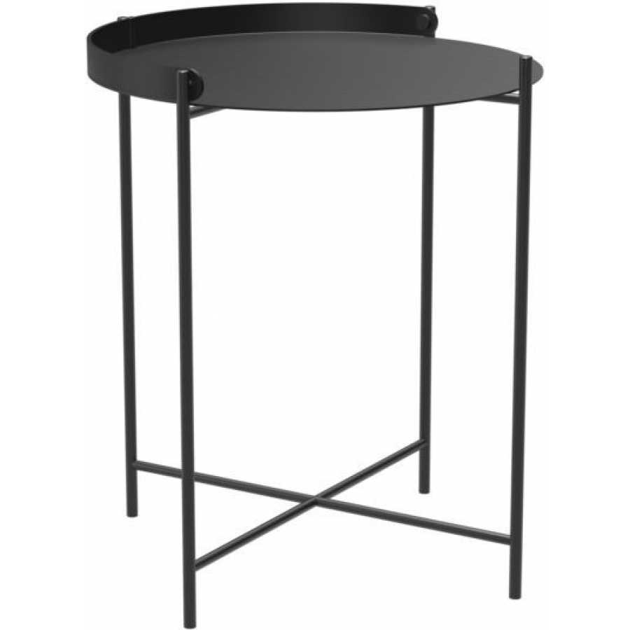 Houe Edge Outdoor Rund Top Side Table Black Colour Garden Side Table